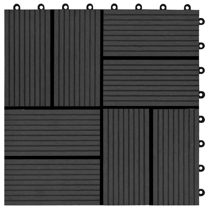 Plăci pentru Deck 11 pcs Negru 30 x 30 cm Lemn compozit - WALTI WALTI