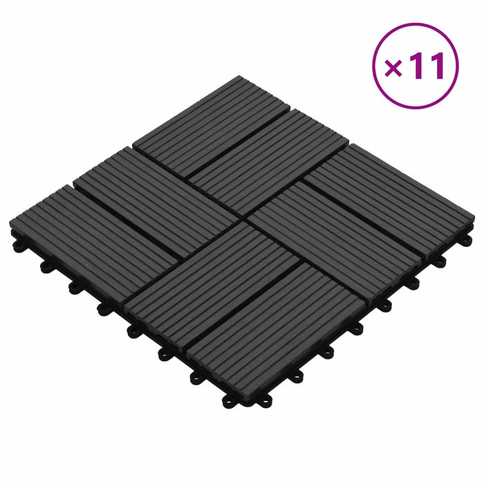 Plăci pentru Deck 11 pcs Negru 30 x 30 cm Lemn compozit - WALTI WALTI