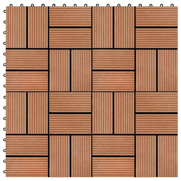 Plăci pentru Deck 11 pcs Lemn de tec 30 x 30 cm Lemn compozit - WALTI WALTI