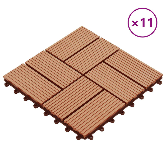 Plăci pentru Deck 11 pcs Lemn de tec 30 x 30 cm Lemn compozit - WALTI WALTI