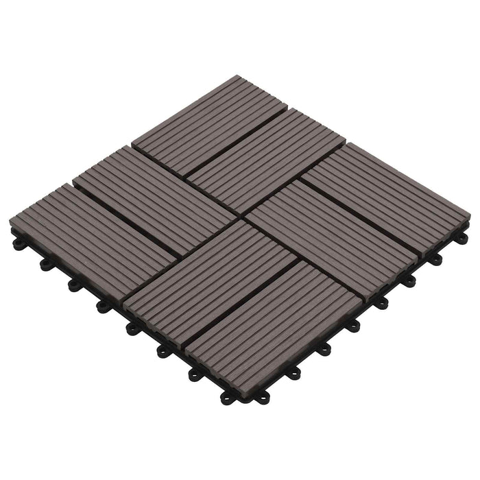 Plăci pentru Deck 11 pcs Maro închis 30 x 30 cm Lemn compozit WALTI