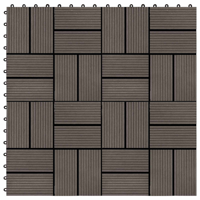 Plăci pentru Deck 11 pcs Maro închis 30 x 30 cm Lemn compozit WALTI