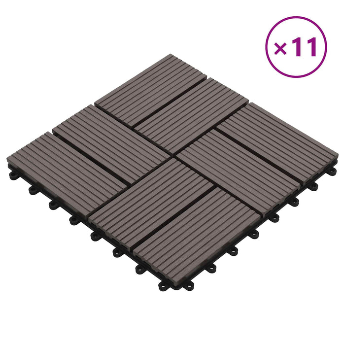 Plăci pentru Deck 11 pcs Maro închis 30 x 30 cm Lemn compozit WALTI