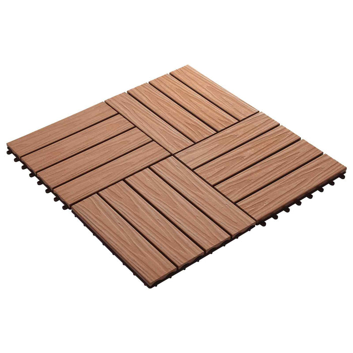 Plăci pentru Deck 11 pcs Maro deschis 30 x 30 cm Lemn compozit - WALTI WALTI