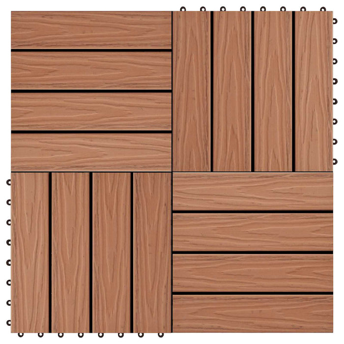 Plăci pentru Deck 11 pcs Maro deschis 30 x 30 cm Lemn compozit - WALTI WALTI
