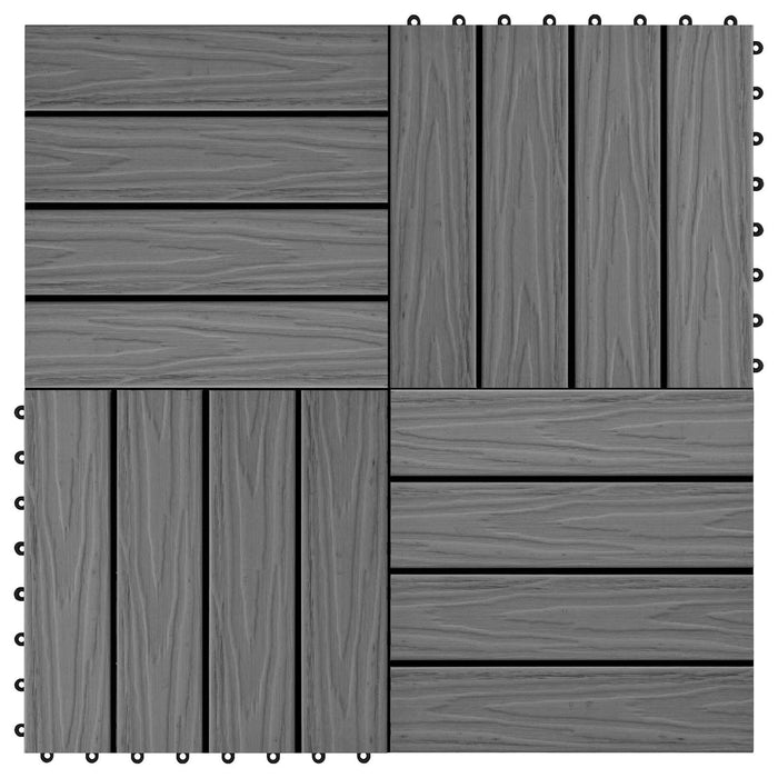 Plăci pentru Deck Design 3D 11 pcs Gri 30 x 30 cm Lemn compozit - WALTI WALTI