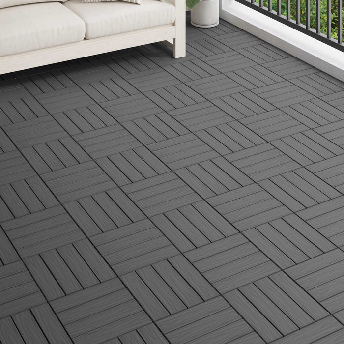Plăci pentru Deck 11 pcs Negru 30 x 30 cm Lemn compozit - WALTI WALTI