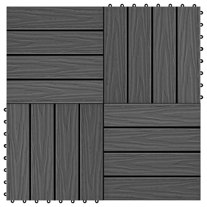 Plăci pentru Deck 11 pcs Negru 30 x 30 cm Lemn compozit - WALTI WALTI