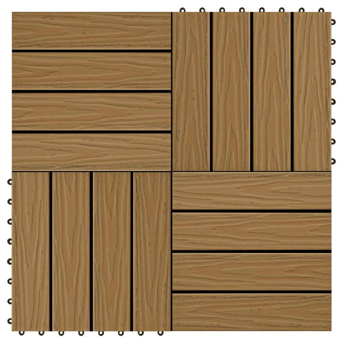 Plăci pentru Deck 11 pcs Lemn de tec 30 x 30 cm Lemn compozit - WALTI WALTI