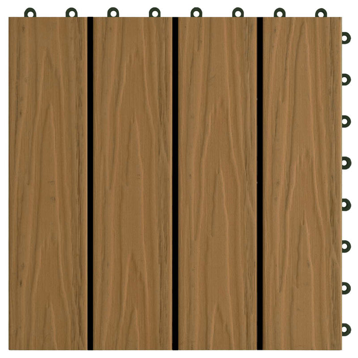 Plăci pentru Deck 11 pcs Lemn de tec 30 x 30 cm Lemn compozit - WALTI WALTI