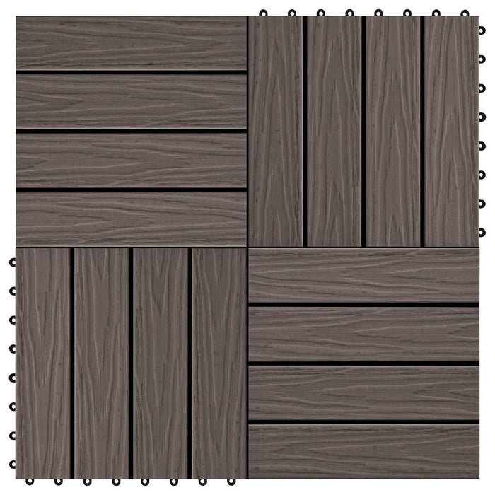 Plăci pentru Deck 11 pcs Maro închis 30 x 30 cm Lemn compozit - WALTI WALTI
