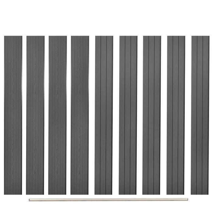 Plăci de schimb pentru gard, 9 buc., gri, 170 cm, WPC - WALTI WALTI