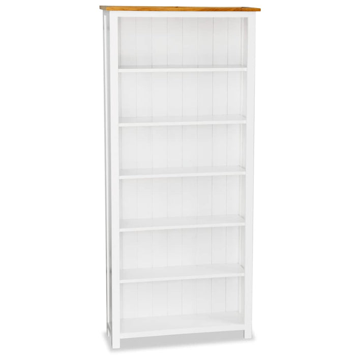 Bibliotecă cu 6 rafturi, 80 x 23 x 180 cm, lemn masiv de stejar WALTI