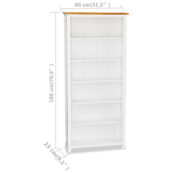 Bibliotecă cu 6 rafturi, 80 x 23 x 180 cm, lemn masiv de stejar WALTI