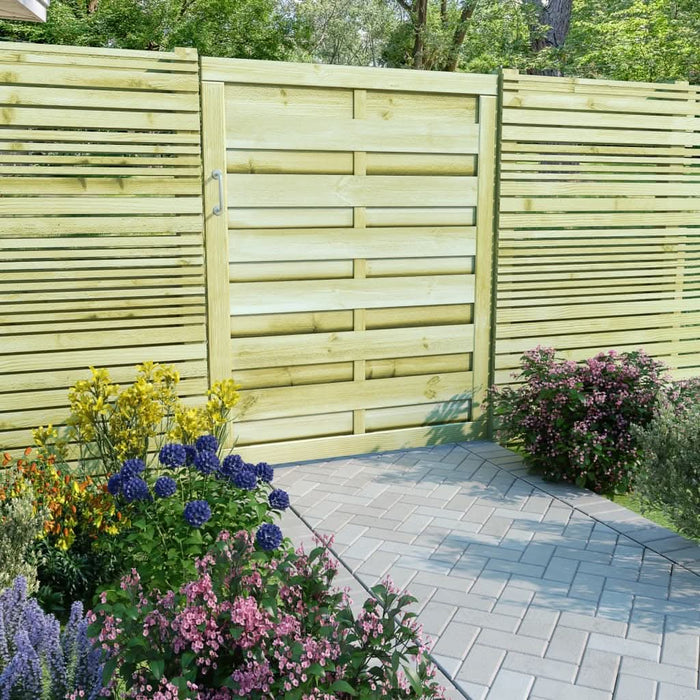 Poartă de grădină, verde, 100 x 125 cm, lemn de pin tratat - WALTI WALTI