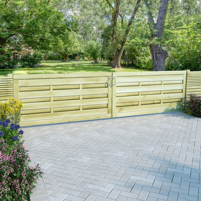 Porți de grădină 2 buc. verde 150x75 cm lemn de pin tratat - WALTI WALTI