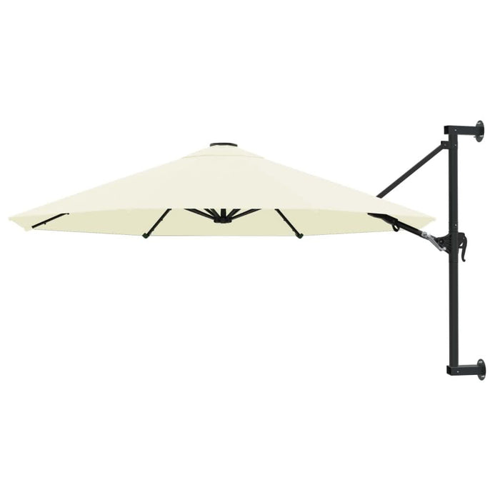 Umbrelă soare, montaj pe perete, stâlp metalic, 300 cm, nisipiu - WALTI WALTI