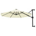 Umbrelă soare, montaj pe perete, stâlp metalic, 300 cm, nisipiu - WALTI WALTI