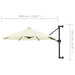 Umbrelă soare, montaj pe perete, stâlp metalic, 300 cm, nisipiu - WALTI WALTI