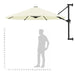 Umbrelă soare, montaj pe perete, stâlp metalic, 300 cm, nisipiu - WALTI WALTI