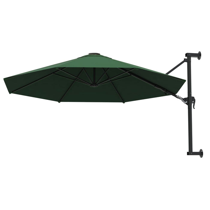 Umbrelă soare, montaj pe perete, tijă metalică, verde, 300 cm - WALTI WALTI