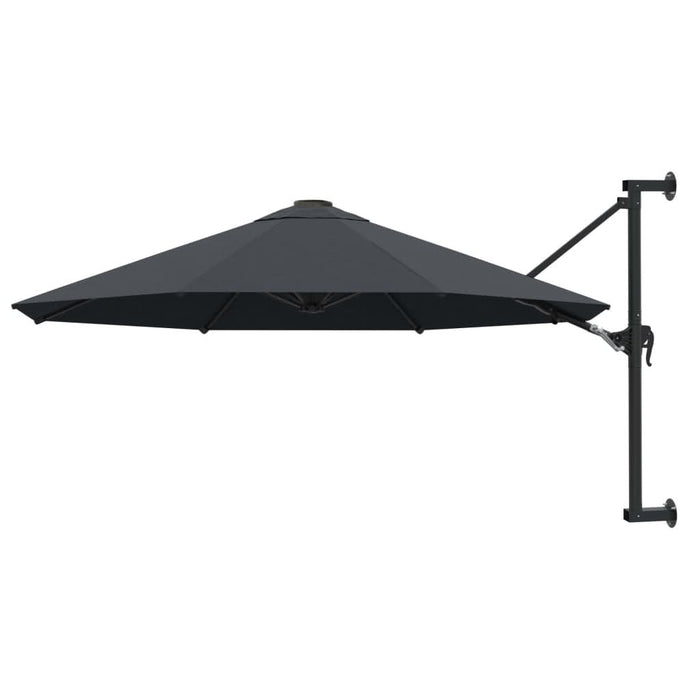 Umbrelă soare, montaj pe perete, stâlp metal, 300 cm, antracit - WALTI WALTI
