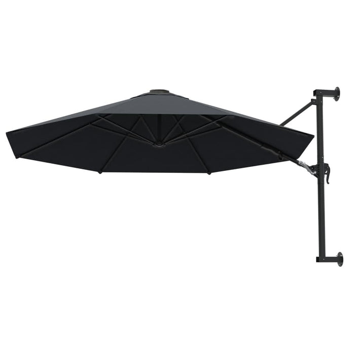 Umbrelă soare, montaj pe perete, stâlp metal, 300 cm, antracit - WALTI WALTI