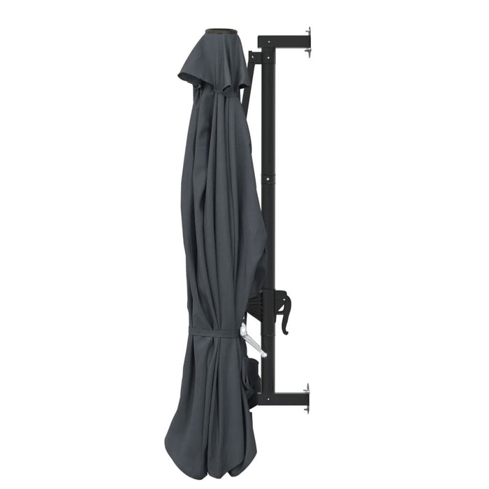 Umbrelă soare, montaj pe perete, stâlp metal, 300 cm, antracit - WALTI WALTI
