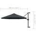 Umbrelă soare, montaj pe perete, stâlp metal, 300 cm, antracit - WALTI WALTI