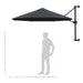 Umbrelă soare, montaj pe perete, stâlp metal, 300 cm, antracit - WALTI WALTI
