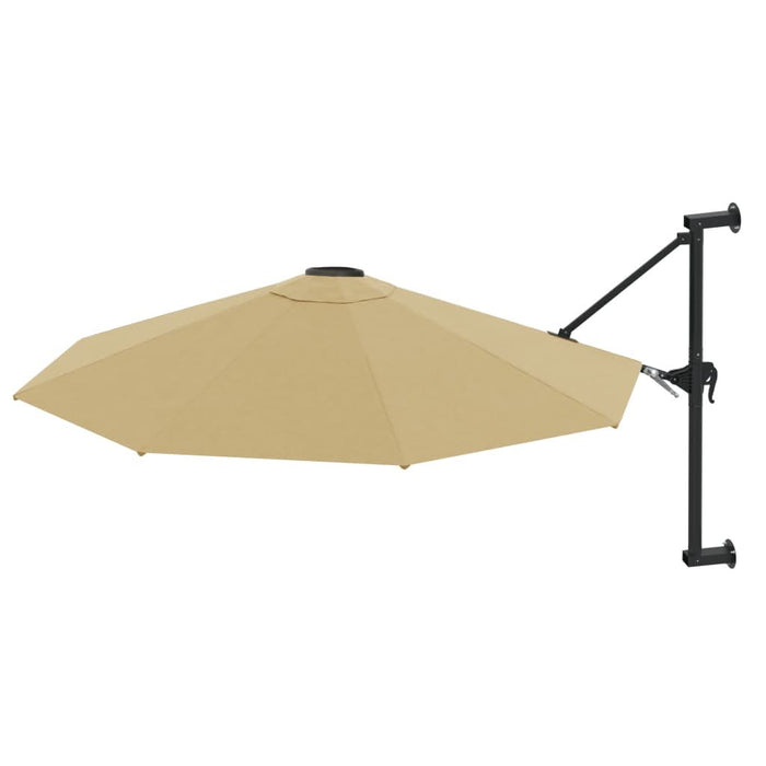 Umbrelă soare montaj pe perete tijă metalică gri taupe 300 cm - WALTI WALTI