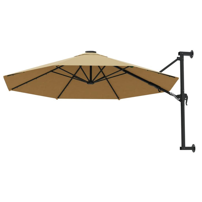 Umbrelă soare montaj pe perete tijă metalică gri taupe 300 cm - WALTI WALTI