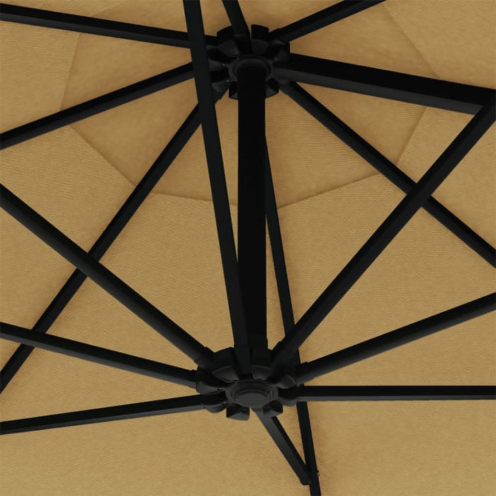 Umbrelă soare montaj pe perete tijă metalică gri taupe 300 cm - WALTI WALTI