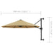 Umbrelă soare montaj pe perete tijă metalică gri taupe 300 cm - WALTI WALTI