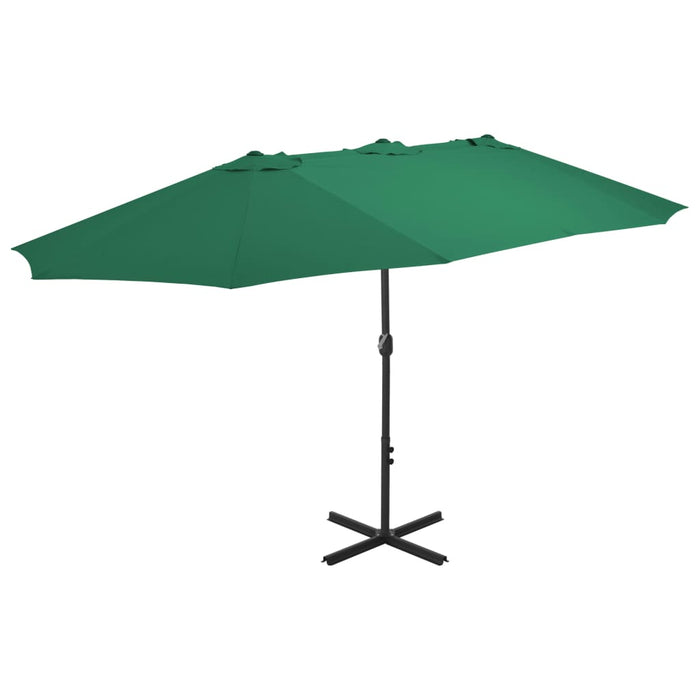 Umbrelă de soare de exterior, stâlp aluminiu, verde, 460x270 cm - WALTI WALTI