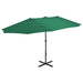 Umbrelă de soare de exterior, stâlp aluminiu, verde, 460x270 cm - WALTI WALTI