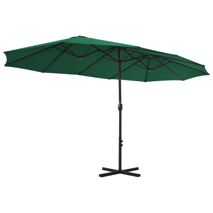 Umbrelă de soare de exterior, stâlp aluminiu, verde, 460x270 cm - WALTI WALTI
