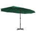 Umbrelă de soare de exterior, stâlp aluminiu, verde, 460x270 cm - WALTI WALTI