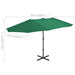 Umbrelă de soare de exterior, stâlp aluminiu, verde, 460x270 cm - WALTI WALTI