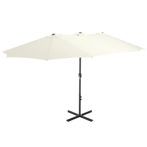 Umbrelă soare exterior, stâlp aluminiu, nisipiu, 460 x 270 cm - WALTI WALTI