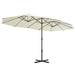 Umbrelă soare exterior, stâlp aluminiu, nisipiu, 460 x 270 cm - WALTI WALTI