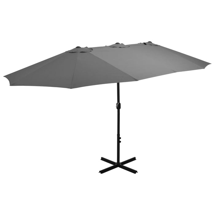 Umbrelă de soare cu stâlp aluminiu, antracit, 460 x 270 cm - WALTI WALTI