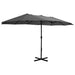 Umbrelă de soare cu stâlp aluminiu, antracit, 460 x 270 cm - WALTI WALTI