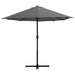 Umbrelă de soare cu stâlp aluminiu, antracit, 460 x 270 cm - WALTI WALTI