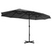 Umbrelă de soare cu stâlp aluminiu, antracit, 460 x 270 cm - WALTI WALTI