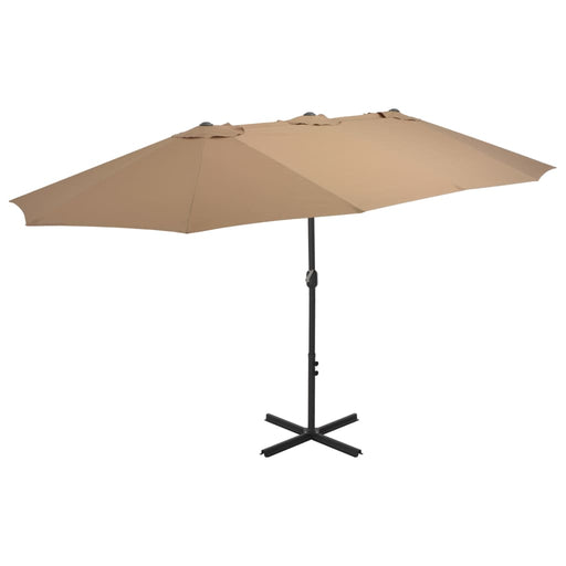 Umbrelă soare exterior cu stâlp aluminiu gri taupe 460x270 cm - WALTI WALTI