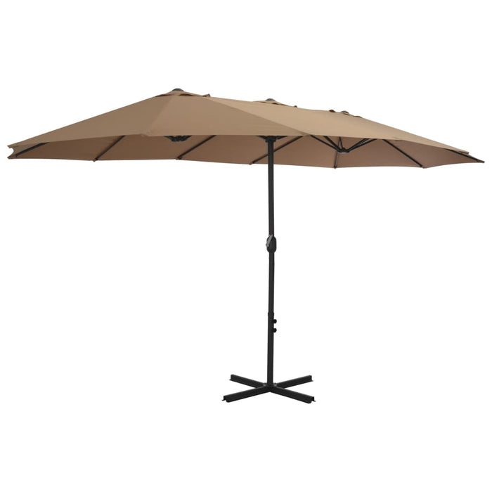 Umbrelă soare exterior cu stâlp aluminiu gri taupe 460x270 cm - WALTI WALTI