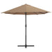 Umbrelă soare exterior cu stâlp aluminiu gri taupe 460x270 cm - WALTI WALTI