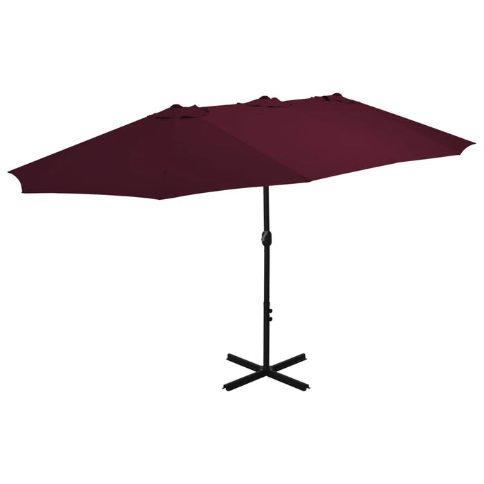 Umbrelă soare exterior, stâlp aluminiu, roșu bordo, 460x270 cm - WALTI WALTI