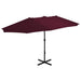 Umbrelă soare exterior, stâlp aluminiu, roșu bordo, 460x270 cm - WALTI WALTI